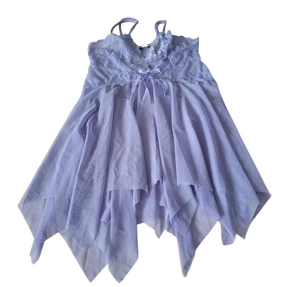 Avidlove Women’s Lingerie Lace Chemise Sleepwear Babydoll Lilac Purple Small